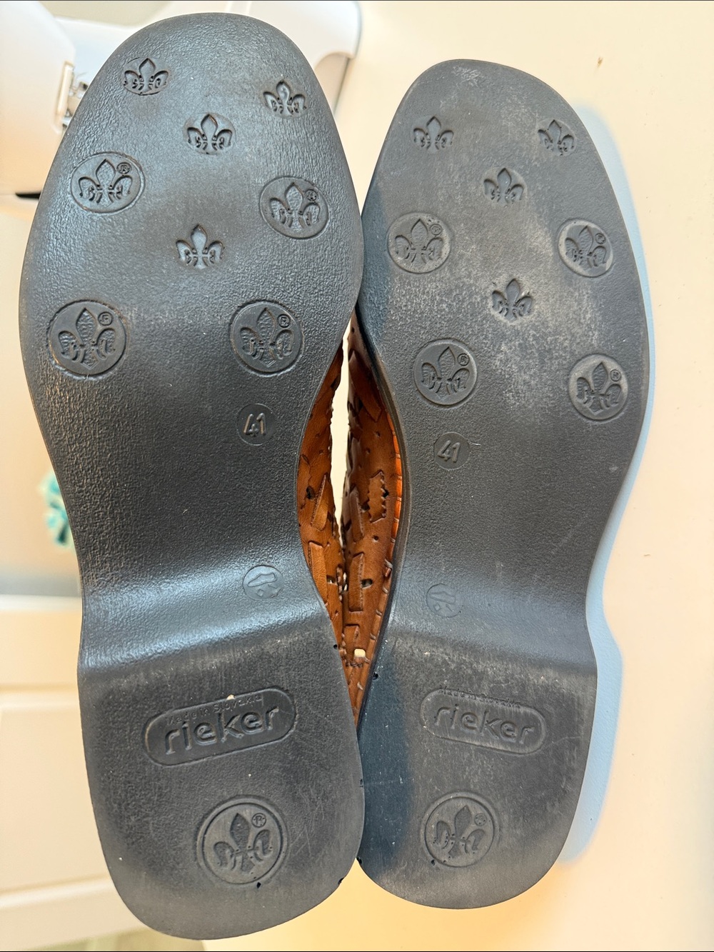 Rieker brown woven slingback sandals sz 41 - Picture 8 of 8